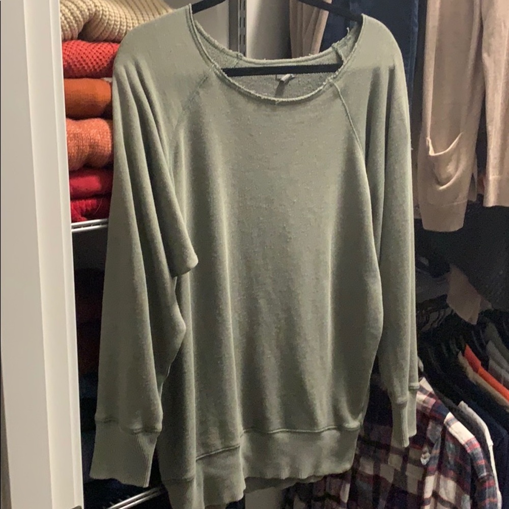 Aerie Army Green Oversized Crewneck